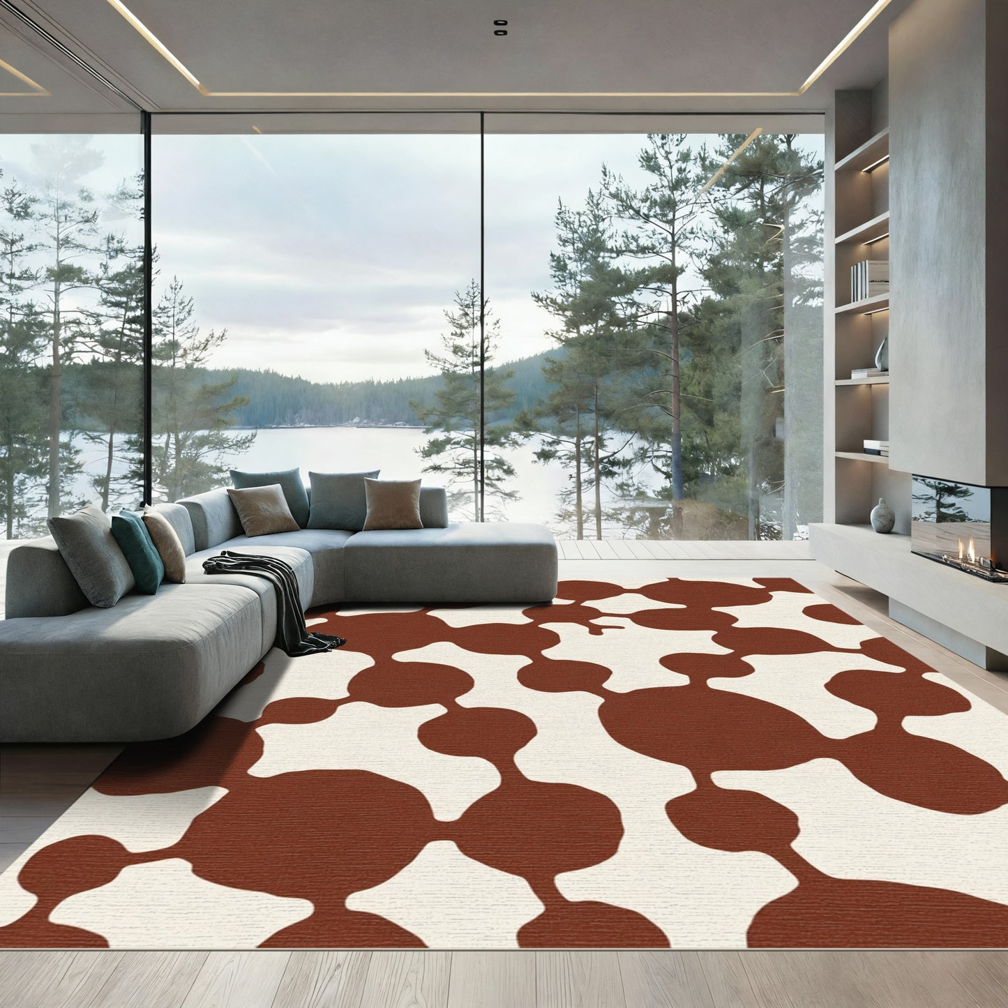 Terra Cotta Organic Bubble Cluster Rug