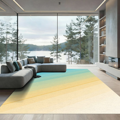 Coastal Gradient Diagonal Stripes Rug