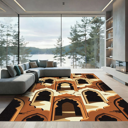 Terracotta Arches Desert Dunes Landscape Rug