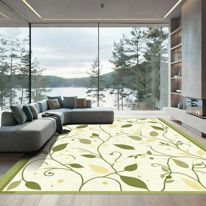 Vines and Leaves Ivory Botanic Rug