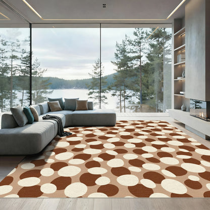 Brown White Pebble Scatter Rug