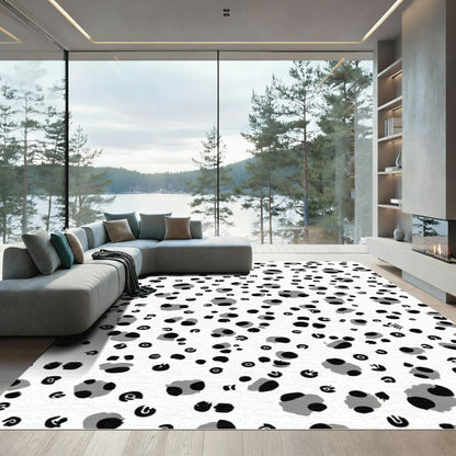 Monochrome Spotted Animal Abstract Rug