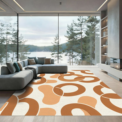 Earthy Tones Interlocking Rings Rug