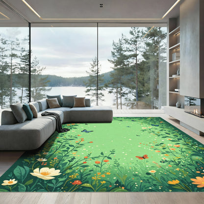 Enchanting Butterfly Garden Meadow Rug