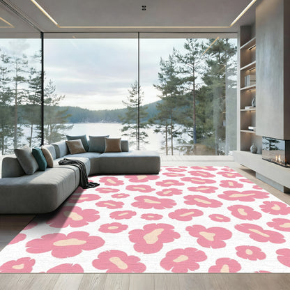 Pink Blush Leopard Spot Repeat Rug