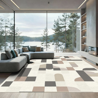 Geometric Blocks Neutral Palette Rug