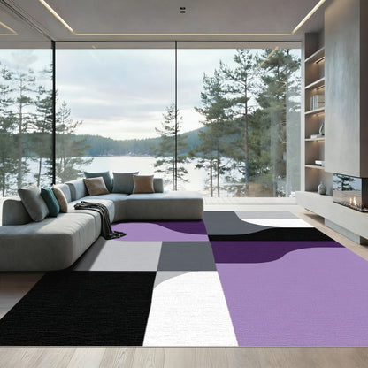 Abstract Lavender Purple Geometric Shapes Rug