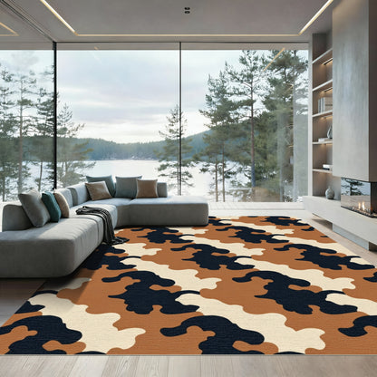 Desert Camo Irregular Shape Rug