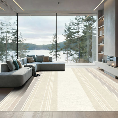 Natural Earth Tone Vertical Stripe Rug