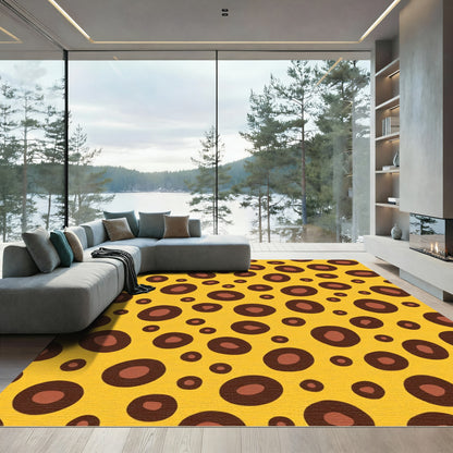 Golden Yellow Brown Spots Rug