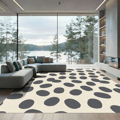 Gray Oval Spot Scatter Rug