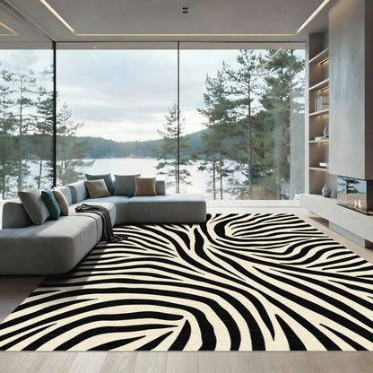 Bold Black Zebra Stripes Rug
