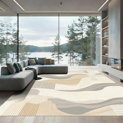 Earthy Tone Abstract Landscape Rug