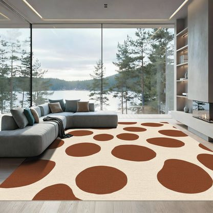 Brown Cream Spotted Organic Rounds Rug