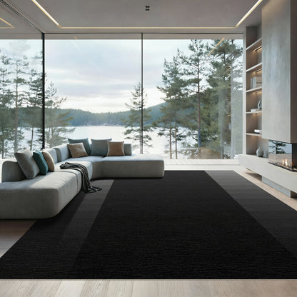 Monochrome Gradient Stripe Texture Rug