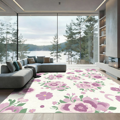 Pastel Purple Floral ClustersRug Rug