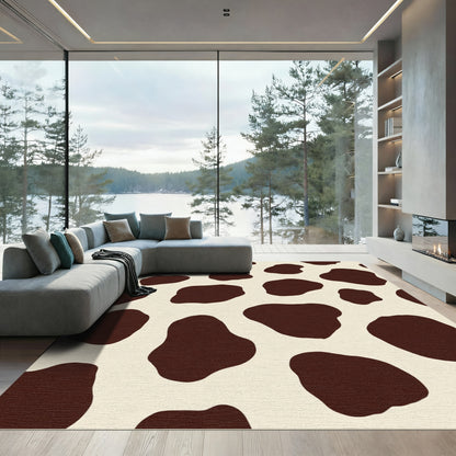 Organic Brown Spots Cream Rug