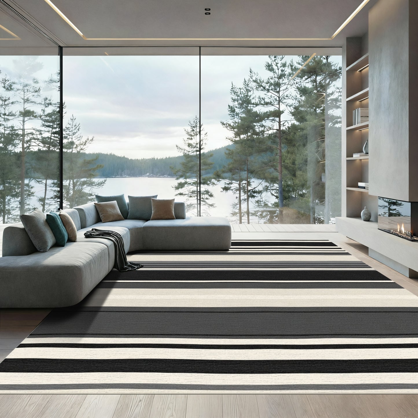 Monochromatic Striped Abstract Rug