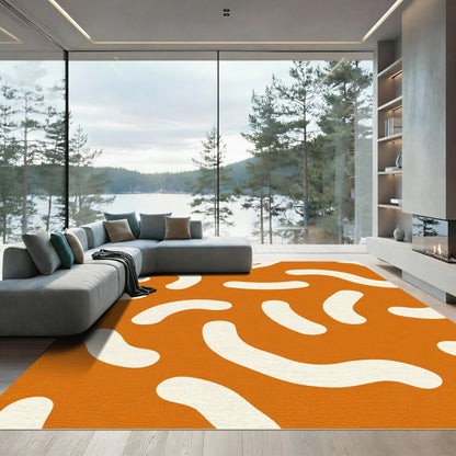 Creamy Blob Orange Abstract Rug