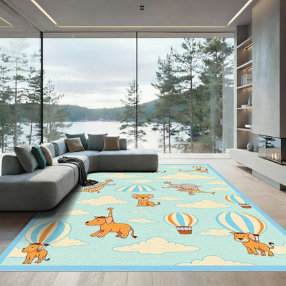 Sky Animals Hot Air Balloon Adventure Rug