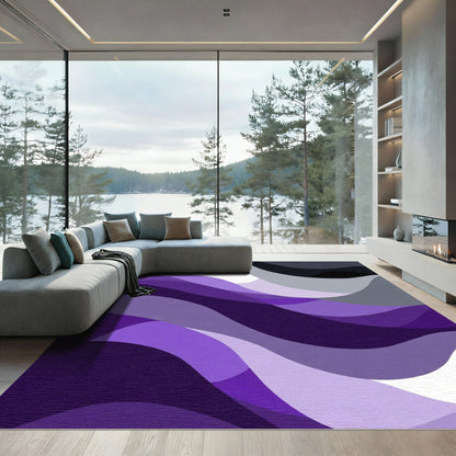 Amethyst Purple Wavy Stripes Rug