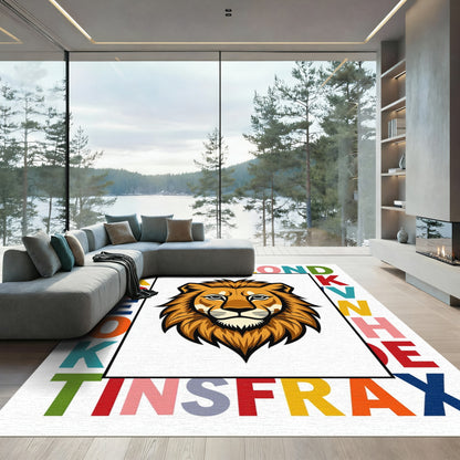 Bold Lion Alphabet Border Rug