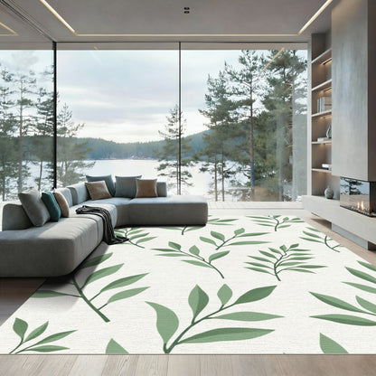 Sage Green Leafy Branches Rug