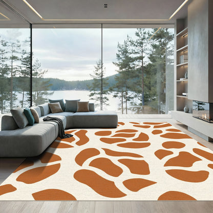 Terracotta Cream Giraffe Spots Rug