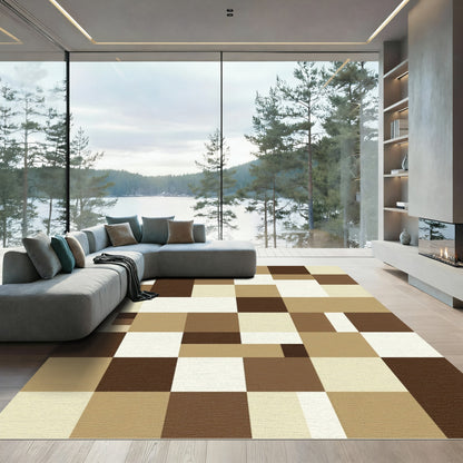 Earthy Geometric Blocks Rug