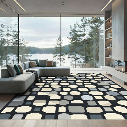 Abstract Geometric Octagon Slate Rug