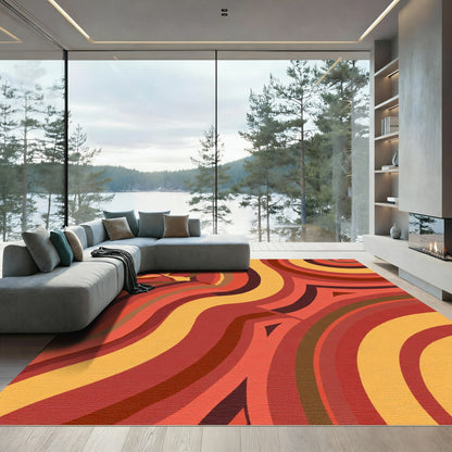 Warm Earthy Swirl Tones Rug