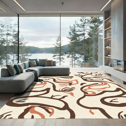 Abstract Organic Silhouette Organic Flow Rug