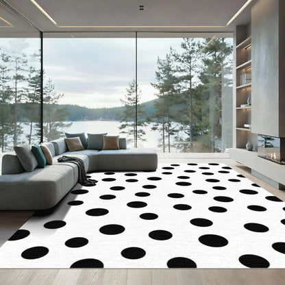 Black Polka Dot Scatter Rug