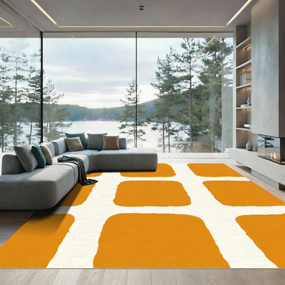 Orange Cream Brick Texture Rug
