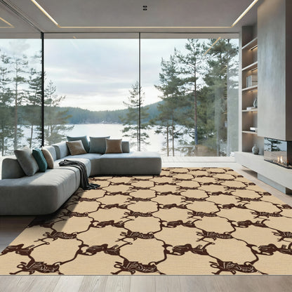 Brown Camel Arabesque Link Rug