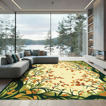 Vibrant Autumn Foliage Falling Leaves Rug