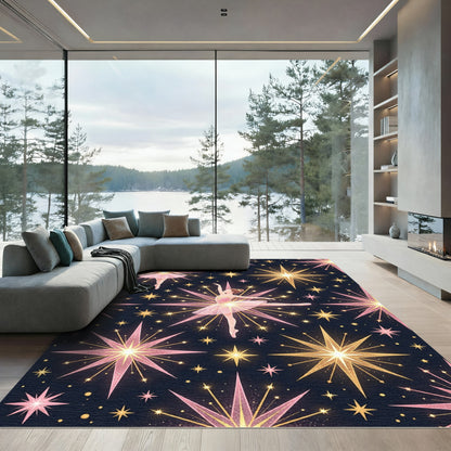 Ballerina Celestial Golden Starry Sky Rug