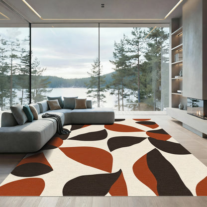 Terracotta Abstract Organic Forms Rug