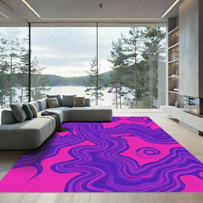 Vibrant Purple Pink Swirl Rug