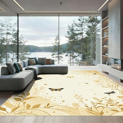 Golden Butterfly Meadow Arches Rug