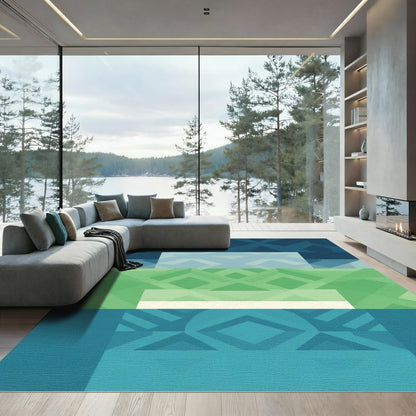 Abstract Geometric Diamond Stripes Rug