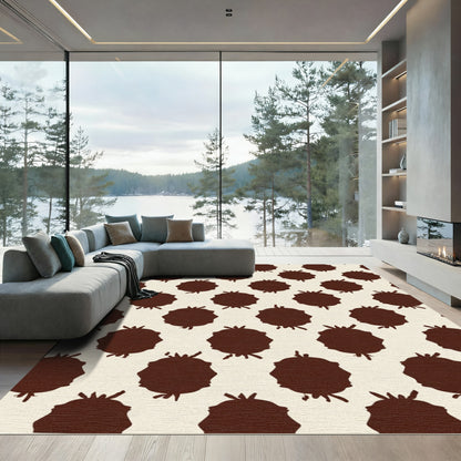 Crimson Pomegranate Rows Rug