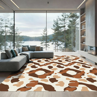 Earthy Tones Abstract Organic Forms Rug