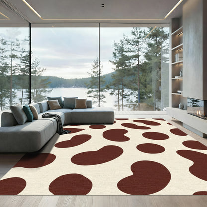 Brown Cream Spotty Irregular Shapes Rug