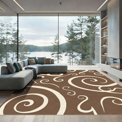 Rich Brown Cream Swirl Harmony Rug
