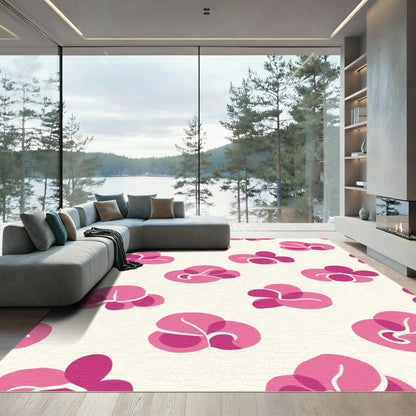 Pink Abstract Blossom Cluster Rug