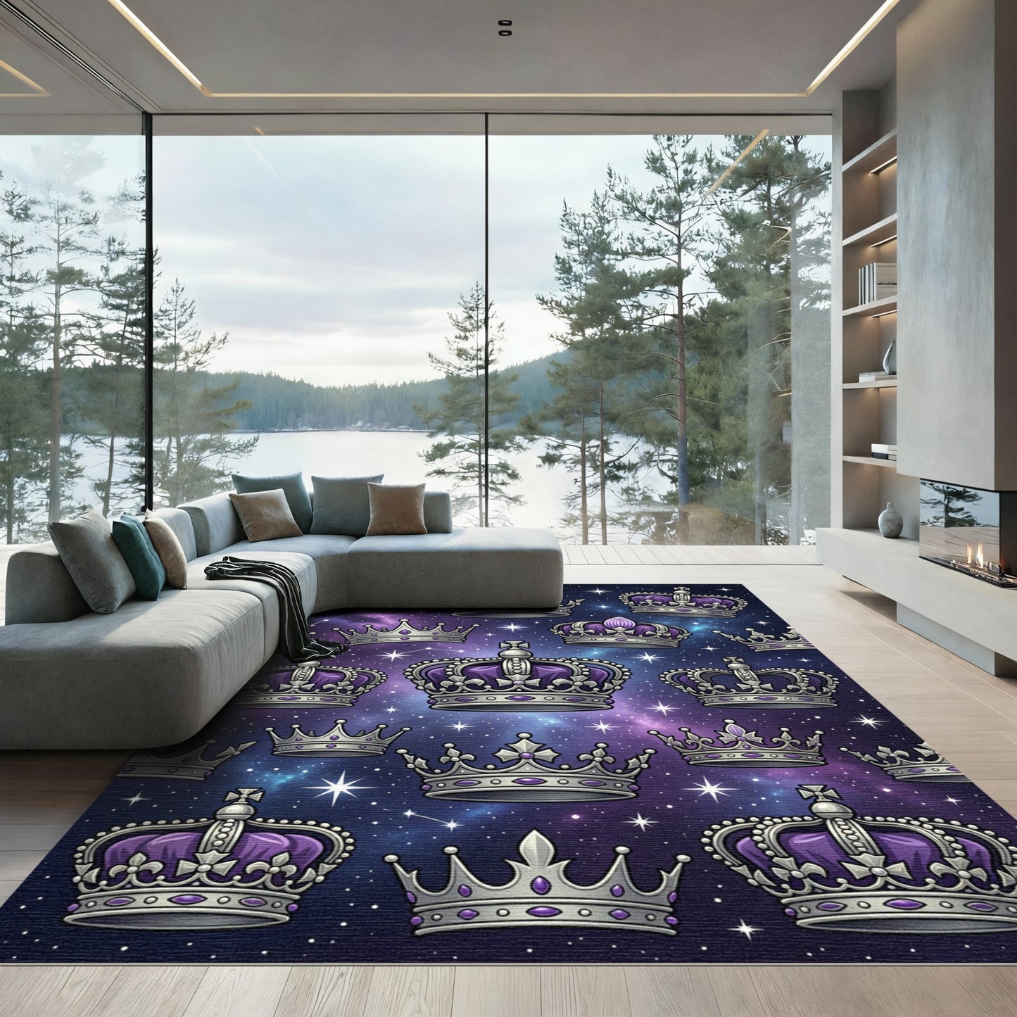Royal Purple Crown Nebula Art Rug