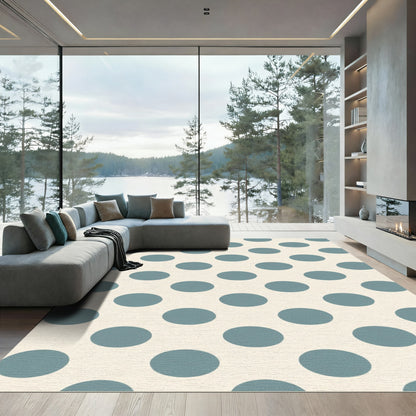 Aqua Polka Dot Classic Repeat Rug