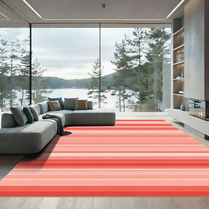 Coral Gradient Stripe Rug