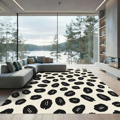 Creamy Black Bean Scatter Rug